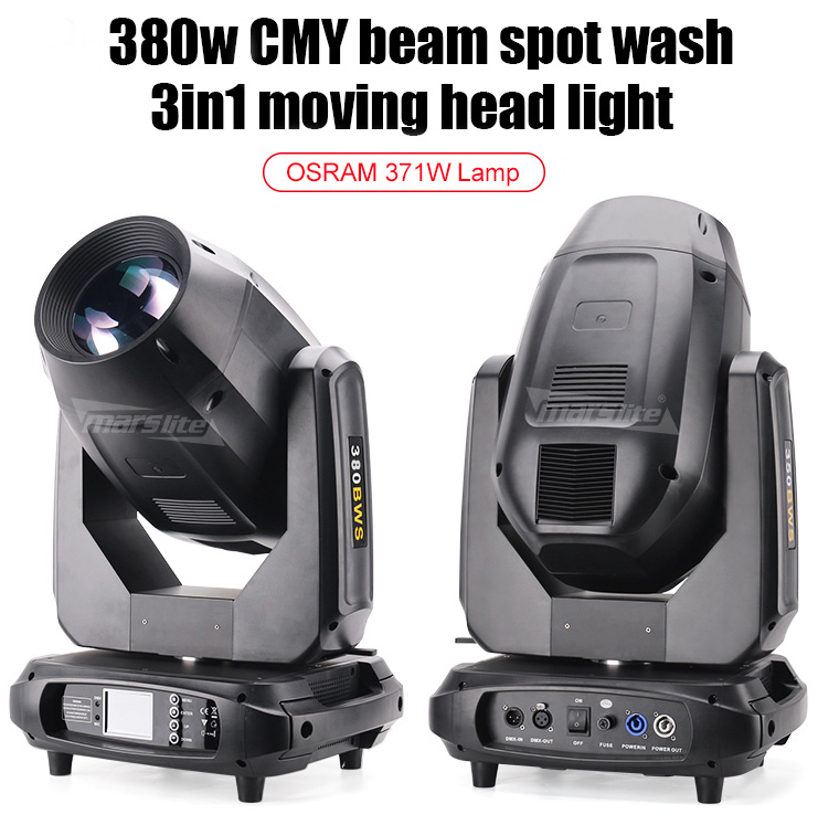 Marslite 380w CMY Beam Wash Spot 3 en 1 Luz de escenario con cabezal móvil