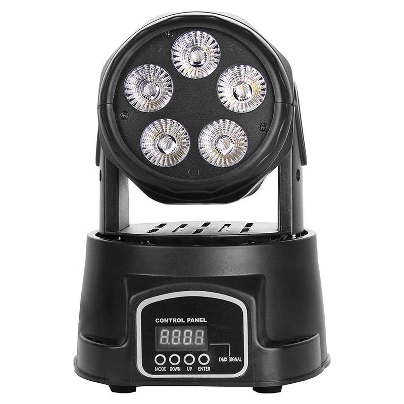 Mini luz con cabezal móvil LED 6 en 1 5X18W RGBWAUV MS-CM05