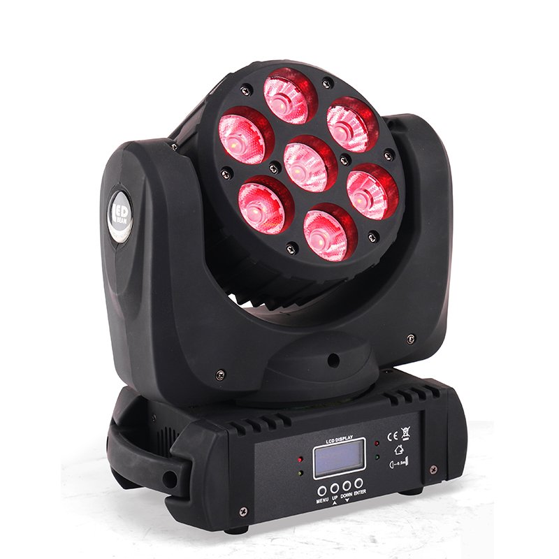 Luz de cabeza móvil LED 7 piezas 12 W RGBW 4 en 1 LED MS-CM07