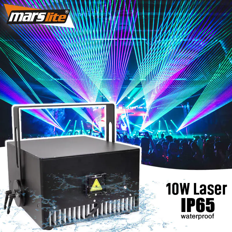 Outdoor IP65 10w 30w RGB Sky ILDA Laser Light System Equipment Pro Stage Animation Projector Laser Light