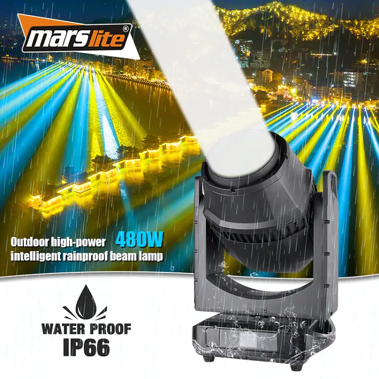 Marslite 480W ip65 Moving Head Super Sky Beam Outdoor Stage Waterproof Moving Head Lyre Beam Light