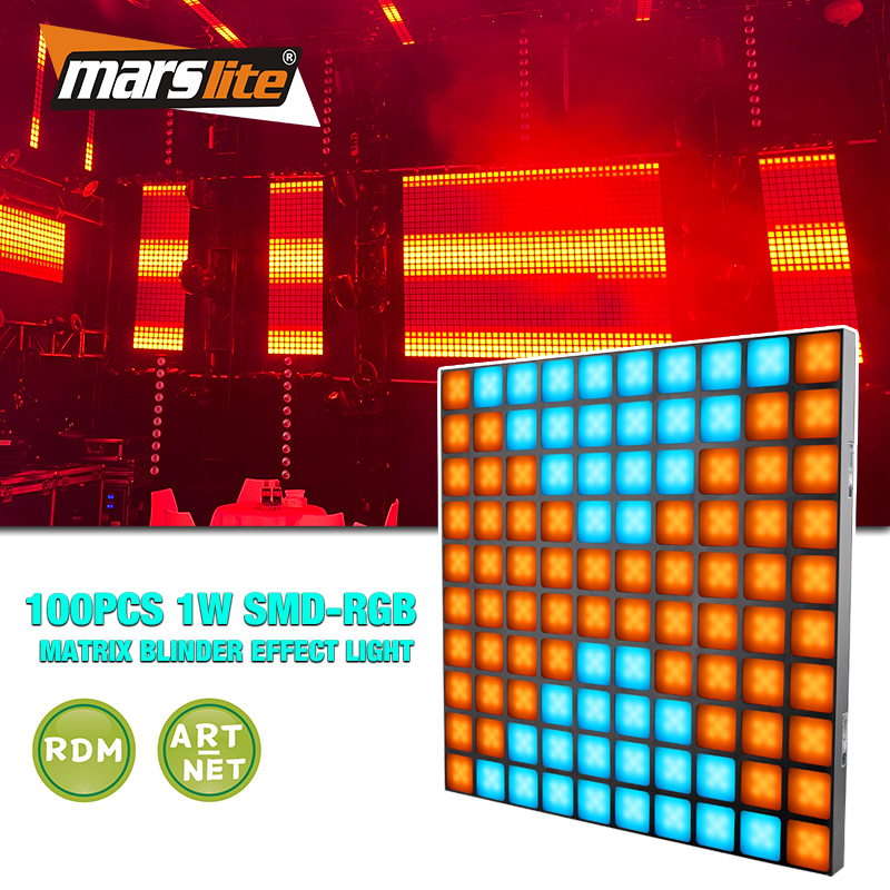 Матричный светодиодный светильник 10 x10, полноцветный точечный матричный матричный светильник DMX для DJ-клуба