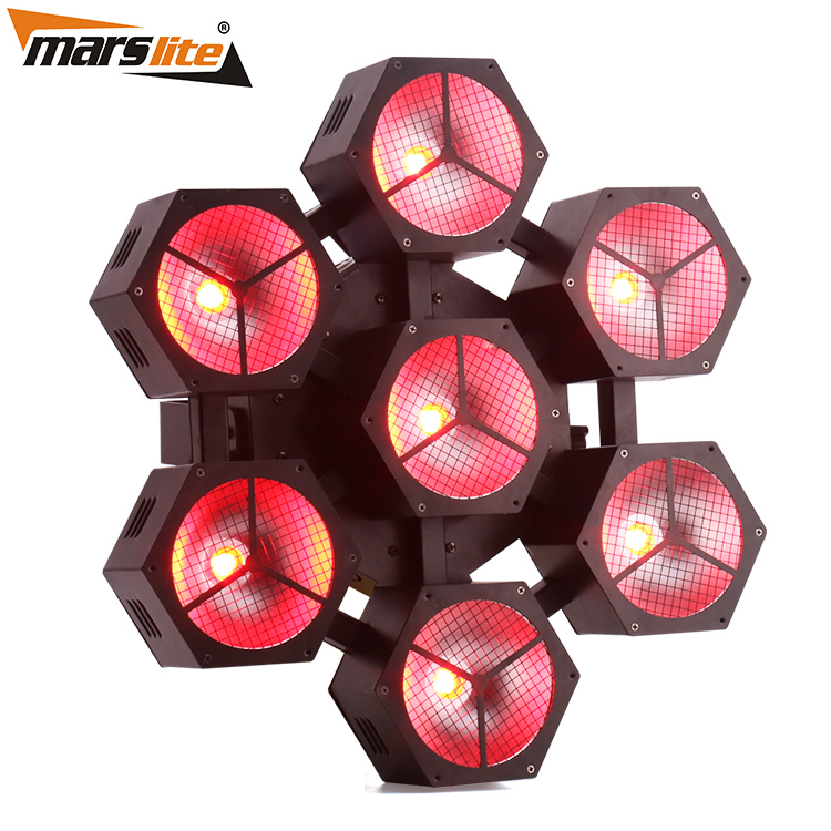 7 cabezas pétalos de nieve llevó luz estroboscópica de escenario 7 × 40W RGBW 4 en 1 equipo de DJ MS-OS7-FC