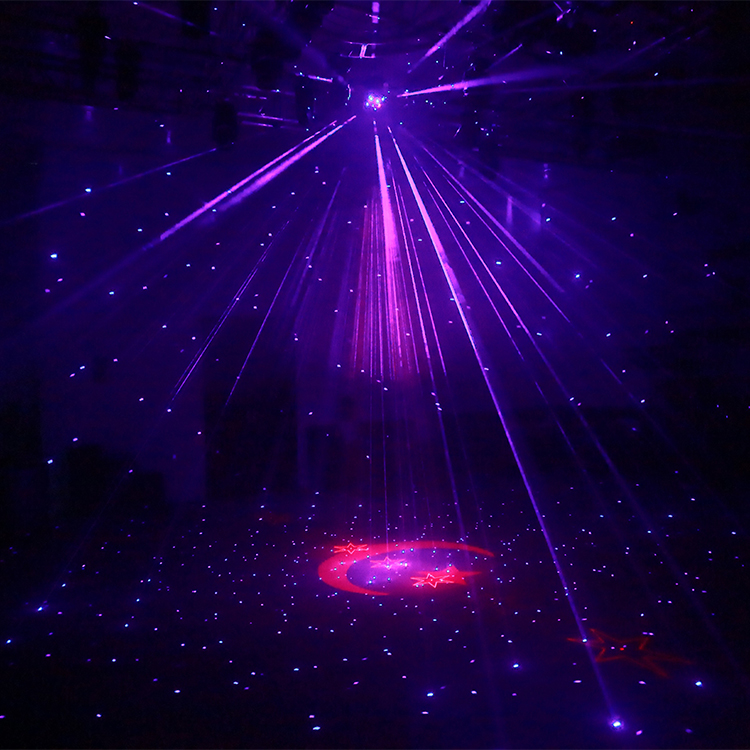 KTV Party Night Club Вращающаяся синяя красная звезда Лазерная полоса MS-C010