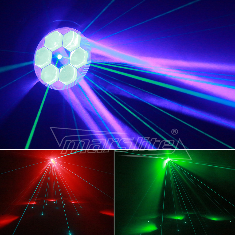 Mini LED DMX512 RGBW haz láser verde abeja ojo fiesta KTV luces MS-C005