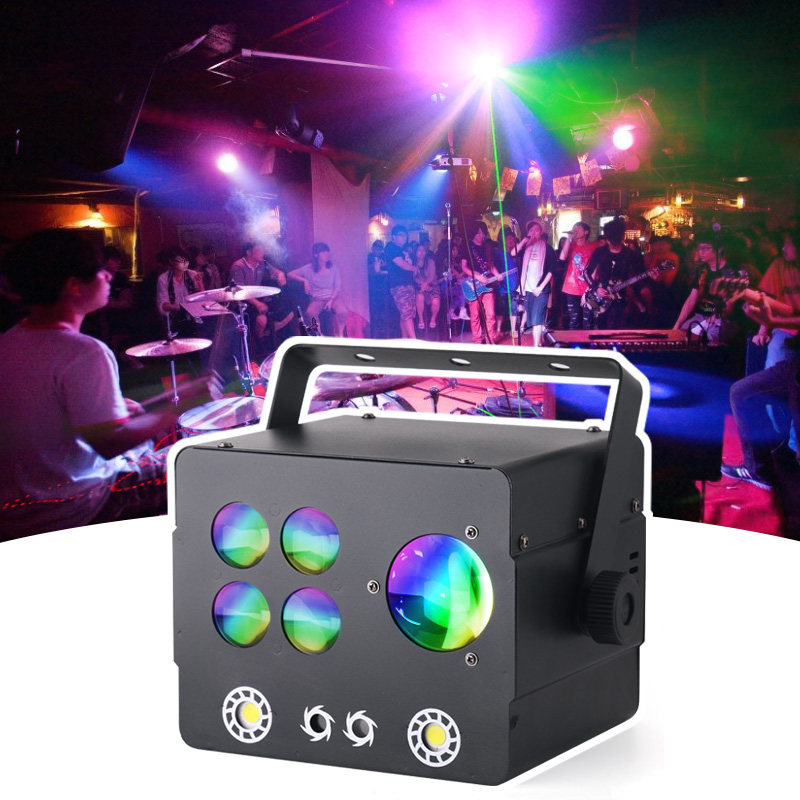 Мультиэффектное оборудование Гобо + Дерби + Лазер + Стробоскоп с комбинированным эффектом для вечеринки, свадьбы, сцены, DJ Lights MS-C014