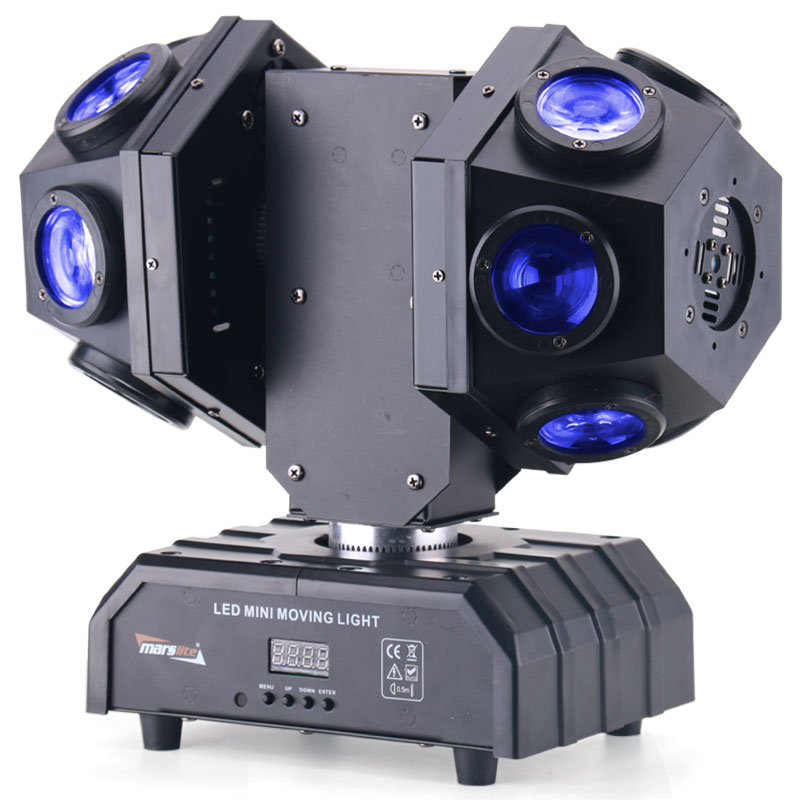 Rotation 12*10w Rgbw Led And Red Green Laser Double Arm Moving Head Dj