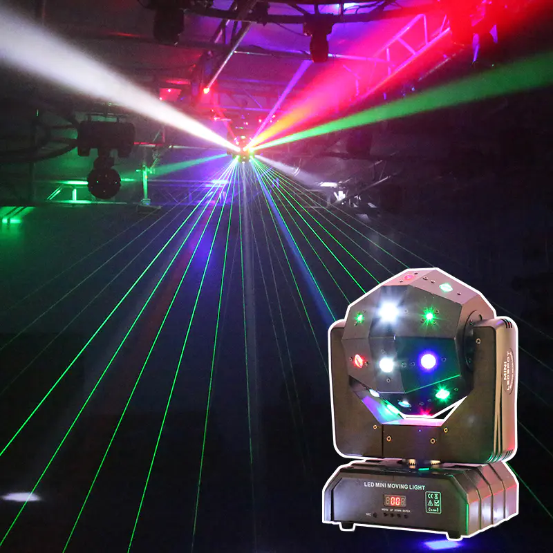 Rotating 3IN1 Laser+Strobe+ LED Beam Moving head Magic Disco Ball Party Light MS-LB16