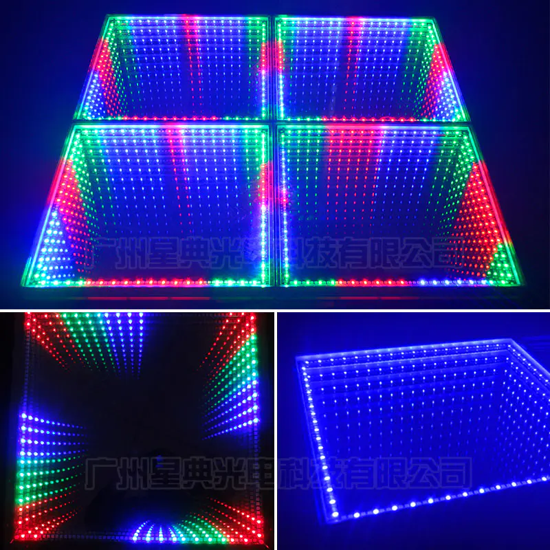 RGB Tri-color 3D Infinity Mirror Effect LED Dance Floor For Wedding Party MS-216