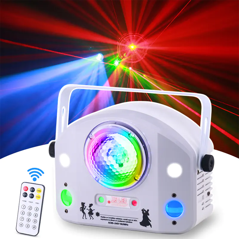 Stage Disco Light Ball Gobo Strobe Laser 4In1 Effect Mini Rotating Led Party Magic Ball Light MS-XS010