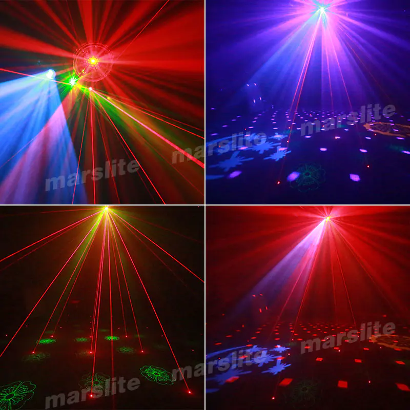Stage Disco Light Ball Gobo Strobe Laser 4In1 Effect Mini Rotating Led Party Magic Ball Light MS-XS010