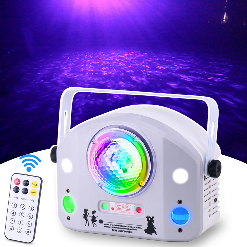 Proyector láser estroboscópico Gobo con ondulación de agua LED, efecto 4 en 1, luces coloridas para fiesta en casa, KTV, Bar, discoteca, MS-XS012