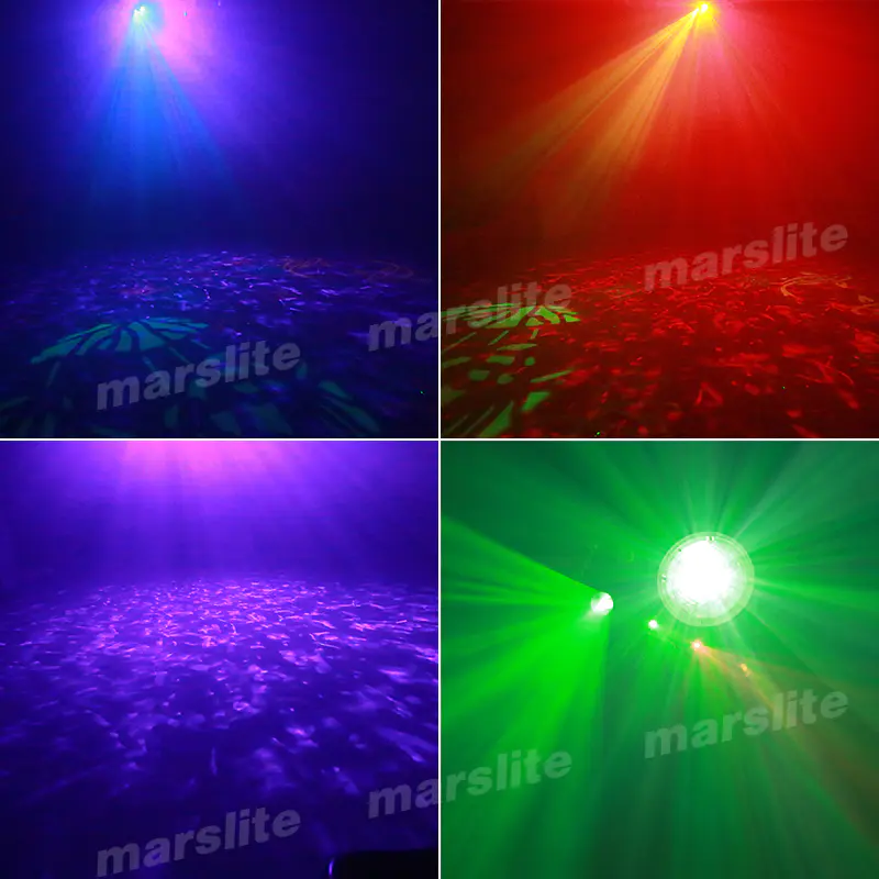 LED Water Ripple Gobo Strobe Laser Projector 4IN1 Effect Colorful Home Party KTV Bar Disco Lights MS-XS012